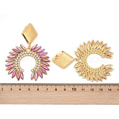Orecchini pendenti in vetro in acciaio inossidabile 304&nbsp;EJEW-M095-12G-02