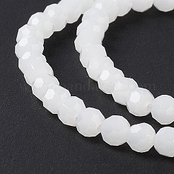 Abalorios de vidrio jade de imitación hebras&nbsp;EGLA-J042-4mm-30