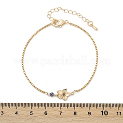 Bracelets à maillons en laiton micro pavé de zircons cubiques pour anniversaire&nbsp;BJEW-U031-01G-02