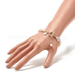 Braccialetto di perline di ametista lavanda naturale&nbsp;BJEW-TA00032-02