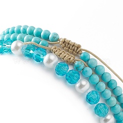 Set di cavigliere in turchese sintetico e howlite naturale a tema oceano&nbsp;AJEW-AN00505