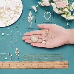 Kit de fabrication de boucles d'oreilles pendantes à thème rose&nbsp;DIY-SC0017-57