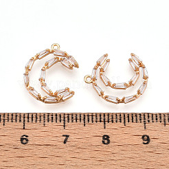 Pendentifs avec zircon cubiques à micro-pavés en laiton&nbsp;ZIRC-T016-10