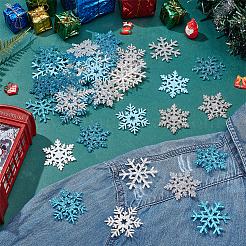 48 Uds. 6 estilos copo de nieve brillo polvo tela no tejida coser apliques&nbsp;PATC-FG0002-22