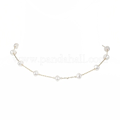 Collares de cadena con cuentas de perlas de imitación de plástico abs&nbsp;NJEW-JN04329