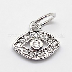 Breloques de mauvais œil en laiton avec cz zircone cubique micro pave&nbsp;ZIRC-L018-10