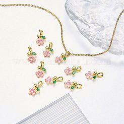 Ciondoli in ottone con micro pavé di zirconi da 10 pezzo&nbsp;KK-SZ0003-25