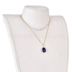 Collares pendientes envueltos en alambre de lapislázuli natural&nbsp;X-NJEW-JN03080-03