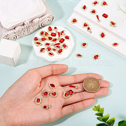 48 Stück 12 Stile Legierung Strass Cabochons&nbsp;MRMJ-TA0001-45B