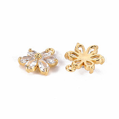 Pendentifs en laiton zircon cubique clair&nbsp;X-ZIRC-S068-025-NF