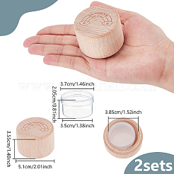Coffrets à souvenirs en bois sculpté pour dents de bébé avec couvercles&nbsp;CON-WH0100-09B