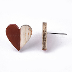 Orecchini in resina e legno&nbsp;EJEW-N017-002A-C02