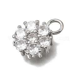 Breloques en laiton zircon cubique transparent&nbsp;KK-K427-13B-P