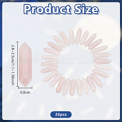 26 pietra curativa a forma di proiettile con punte doppie di quarzo rosa naturale&nbsp;G-OC0005-99