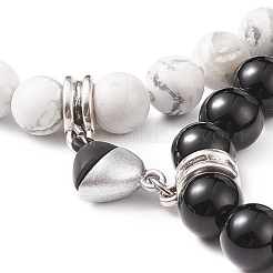 2-teiliges 2-teiliges Set mit Herzanhänger-Armbändern aus magnetischer Legierung&nbsp;BJEW-TA00165