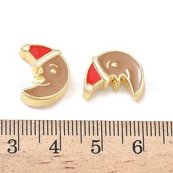 Perles de Noël en laiton émaillé&nbsp;KK-I474-G16