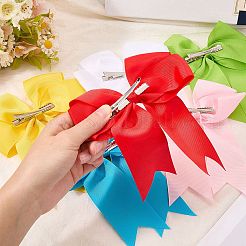 Pinces à cheveux en alligator en polyester avec nœud papillon pour femmes et filles&nbsp;OHAR-CP0001-26B