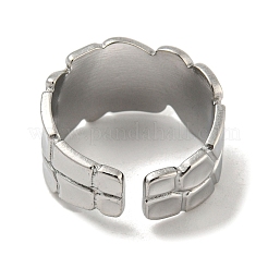 Bague de manchette ouverte en acier inoxydable 304 anti-ternissement&nbsp;RJEW-C067-16P