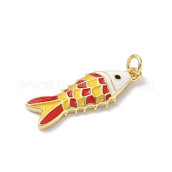 Pendentifs en laiton émaillé d'animaux marins&nbsp;KK-B155-02B-02G