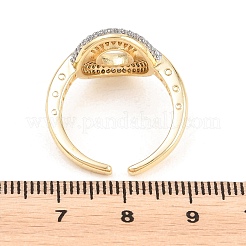 Messing Micro Pave klare Zirkonia Manschette offene Ringe&nbsp;RJEW-T028-02A-G