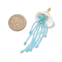 Grands pendentifs en forme d'étoile de mer et de méduse en perles de verre&nbsp;PALLOY-MZ00870-03