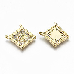 Ciondolo in ottone con micro pavé di zirconi chiari&nbsp;ZIRC-S067-134-NF