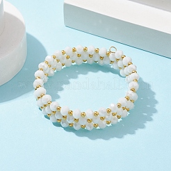 Armband im Wickelstil aus Glasrondellperlen&nbsp;BJEW-JB09965-01