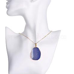 Agate naturelle pendentifs ovales&nbsp;NJEW-BB00057-01