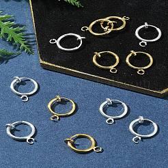 12 Stück 2 Farben Messing-Ohrclips&nbsp;KK-FS0001-48