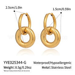 Pendientes de aro con anillo redondo de acero inoxidable 304&nbsp;LM5891-1