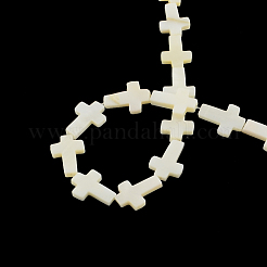 Hebras cruzadas de cuentas de concha de agua dulce natural&nbsp;X-SSHEL-F290-17