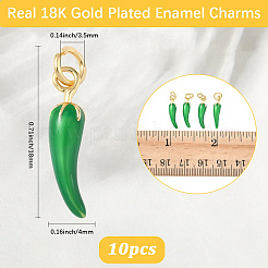 10 pièces pendentifs en laiton émaillé&nbsp;KK-BBC0020-13B