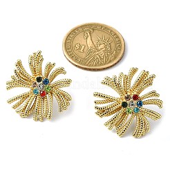 Orecchini a bottone in acciaio inossidabile 304 con micro pavé di zirconi cubici trasparenti per donna&nbsp;EJEW-B112-02G-03