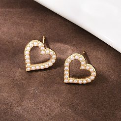 Boucles d'oreilles à tige en laiton&nbsp;EJEW-L275-14G-04