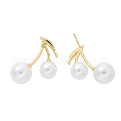 Pendientes de latón con forma de cereza&nbsp;EJEW-R016-12G