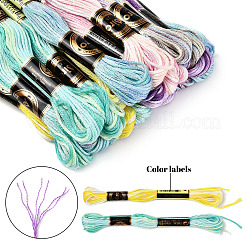 24 Knäuel 6 Farben 6-lagiges Polyester-Stickgarn&nbsp;OCOR-FS0001-04