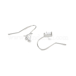 Ganci per orecchini triangolari in ottone micro pavé di zirconi cubici trasparenti&nbsp;KK-L254-11P