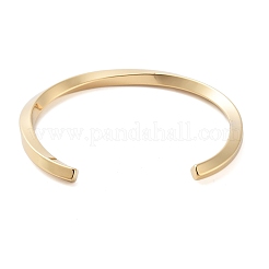 Bracelets manchettes ouverts torsadés en acier inoxydable 304 avec placage ionique (IP) pour femmes&nbsp;BJEW-B097-01G