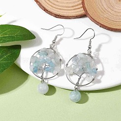 Orecchini pendenti acquamarina naturale&nbsp;EJEW-JE05747-05