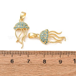 Colgantes de circonita cúbica azul cielo con micro pavé de latón&nbsp;CU-CBADD64-12G