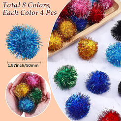 32 pompon à sequins doux en fausse fourrure bicolore&nbsp;DIY-SC0033-96