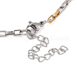Bracciali a catena con maglie rettangolari in acciaio inossidabile per donne e uomini&nbsp;BJEW-M319-01A-GP
