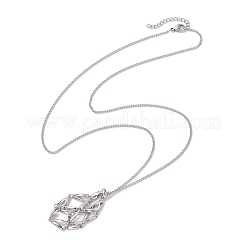 Collier en macramé en acier inoxydable 304&nbsp;NJEW-JN04902-02