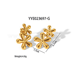 Boucles d'oreilles à tige en acier inoxydable avec fleur&nbsp;ZB8411-1
