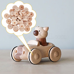 36 jouet à roues en bois brut&nbsp;AJEW-DR0001-53
