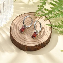 Orecchini a cerchio in acciaio inossidabile 304 con micro pavé di zirconi cubici&nbsp;STAS-R004-06P-01