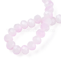 Brins de perles de verre imitation jade bicolores&nbsp;GLAA-T033-01B-07