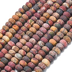 Natürliche rote Picasso Jaspis/polychrome Jaspis Perlen Stränge&nbsp;G-P575-A16-8x5mm