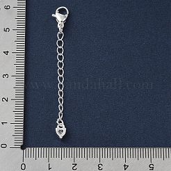 Extensor de cadena de circonita cúbica transparente micro pavé de latón&nbsp;KK-G491-52B-S