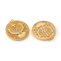 Pendentifs avec zircon cubiques à micro-pavés en laiton&nbsp;KK-I672-06G